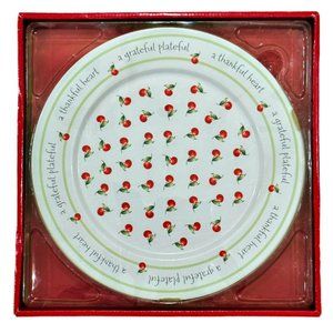NEW Hallmark Appreciation Plate 12 Inch Grateful Thankful Cherries Platter